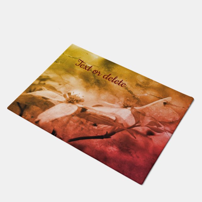 Paillasson Dogwood Fleur Noir Et Blanc Vintage (Incliné)