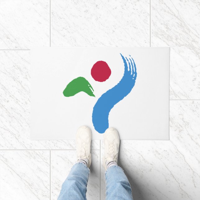 Paillasson Door Mat with Flag of Seoul, South Korea (Intérieur)