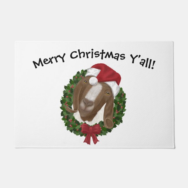 Paillasson Doormat de chèvre de Noël (Devant)