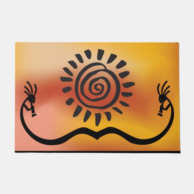 Paillasson Doormat de Kokopelli, autochtone du sud-ouest (Devant)