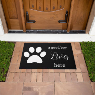 Paillasson Doormat - Dog Paw - Un bon garçon vit ici