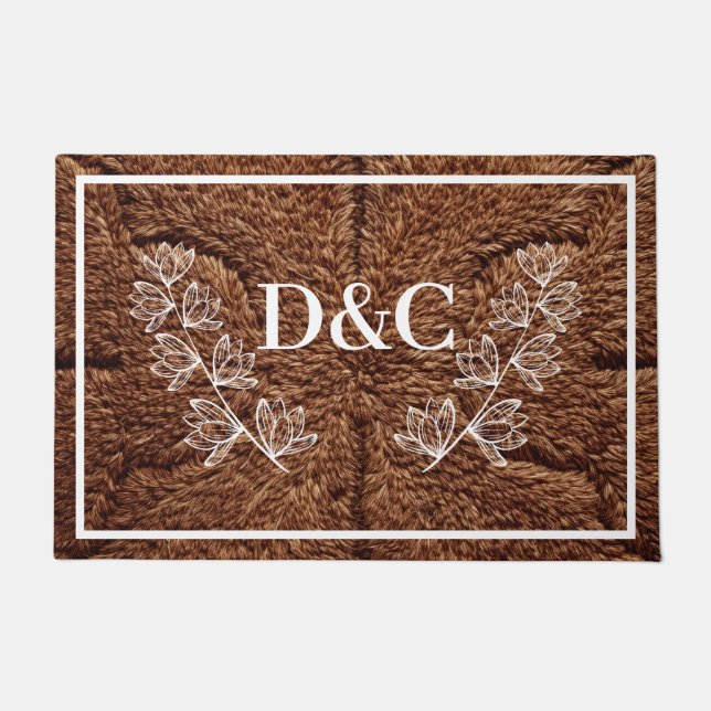 Paillasson Double mat initial personnalisé (Devant)