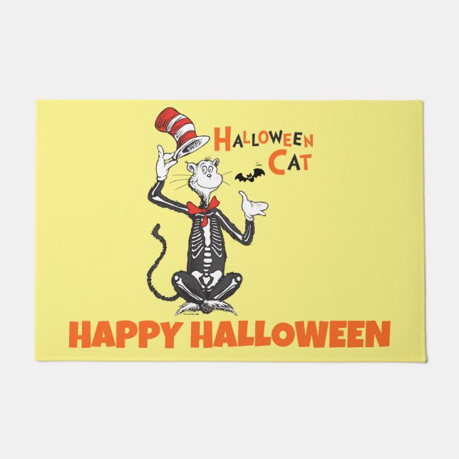 Paillasson Dr Seuss | Chat d'Halloween en Casquette (Devant)