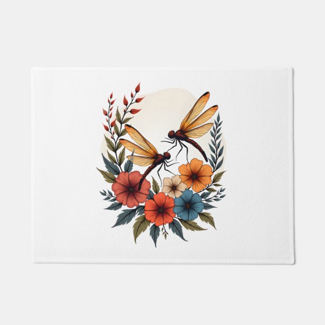 Paillasson Dragonfly Floral Boho (Devant)