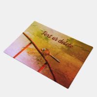 Dragonfly on Wire Fence Abstract