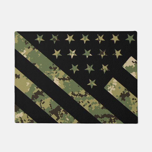 Paillasson Drapeau américain du Camouflage numérique militair (Devant)