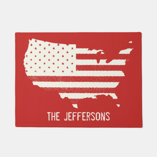Paillasson Drapeau américain patriotique Grunge (Devant)