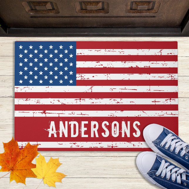 Paillasson Drapeau Américain Personnalisé Étoiles Patriotique (Créateur téléchargé)
