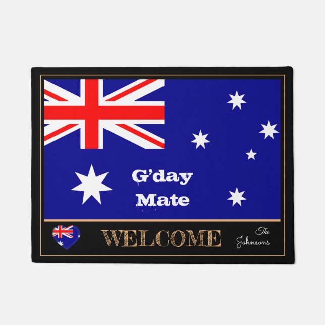 Paillasson Drapeau australien & mats de maté G'day /sports Bi (Devant)