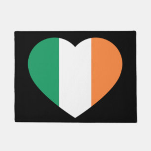 Paillasson Drapeau de coeur irlandais sur Black Doormat cn