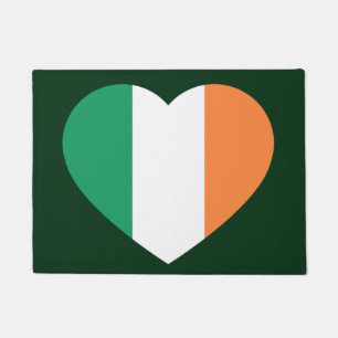 Paillasson Drapeau de coeur irlandais sur Doormat vert foncé