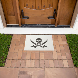 Paillasson Drapeau de crâne obsidien Drapeau de pirate Calico