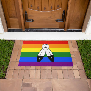 Paillasson Drapeau de fierté bispirituel de SlipperyJoe's sym