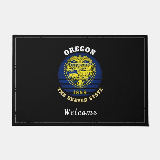 PAILLASSON DRAPEAU DE L'ÉTAT DU BEAVER D'OREGON (Devant)