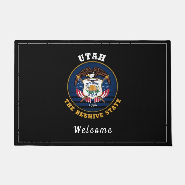 PAILLASSON DRAPEAU DE L'ÉTAT D'UTAH BEEHIVE (Devant)