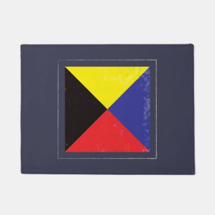 Paillasson Drapeau de signal nautique de la lettre "Z"