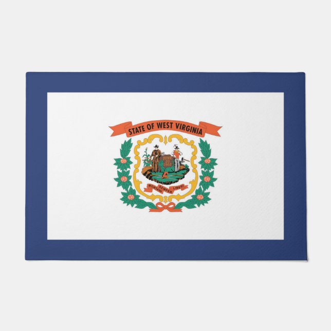 Paillasson Drapeau d'État de Virginie-Occidentale, États-Unis (Devant)