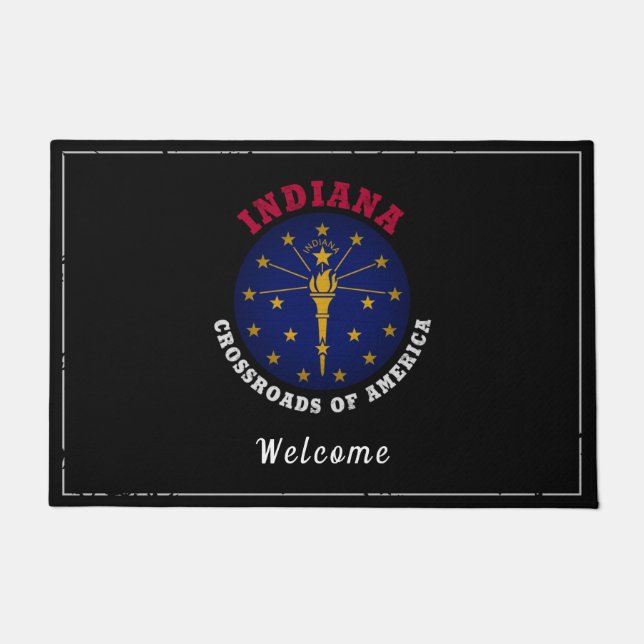 PAILLASSON DRAPEAU D'ÉTAT INDIANA CROSSROADS (Devant)