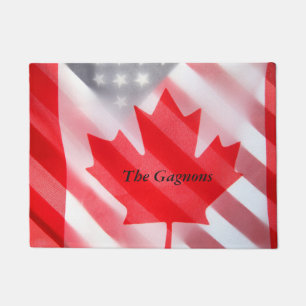 Paillasson Drapeau du Canada et des États-Unis