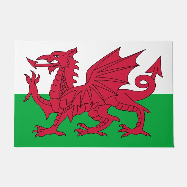 Paillasson Drapeau gallois (Pays de Galles) (Dragon gallois) (Devant)