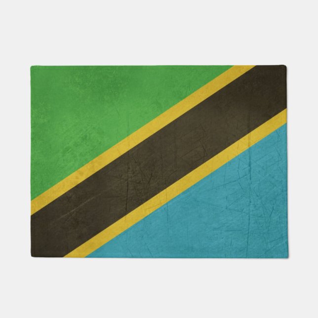 Paillasson Drapeau grunge d'État souverain de la Tanzanie (Devant)