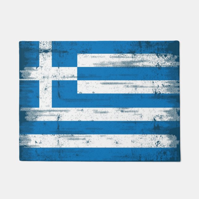 Paillasson Drapeau grunge grec (Devant)
