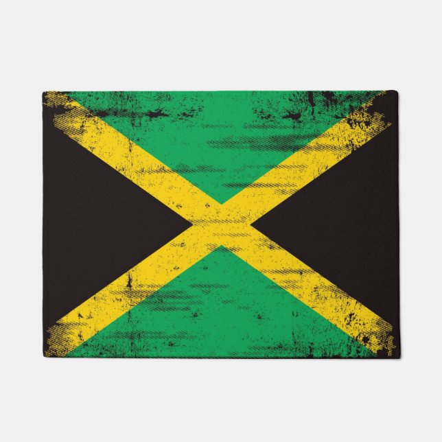 Paillasson Drapeau grunge jamaïcain (Devant)