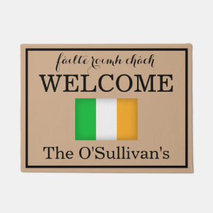 Paillasson Drapeau irlandais personnalisé Nom de famille Lang