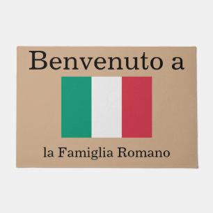 Paillasson Drapeau italien personnalisé nom de famille la Fam