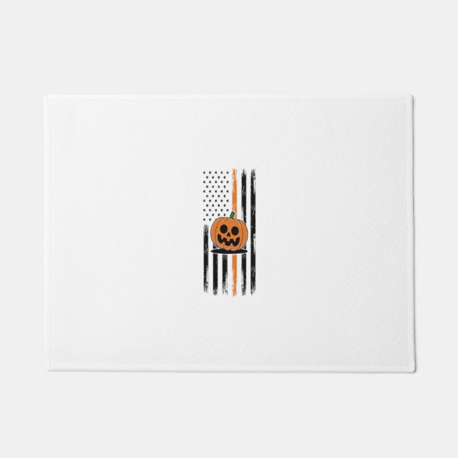 Paillasson Drapeau US du chef du citrouille (Devant)
