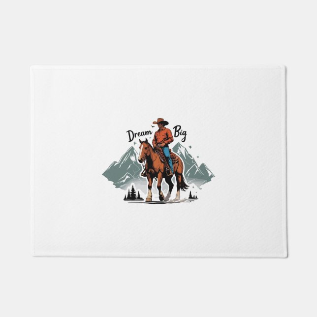 Paillasson Dream Big- Cowboy équitation cheval (Devant)