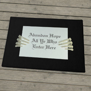 Paillasson Drôle Abandon Hope Citation Black Halloween Doorma