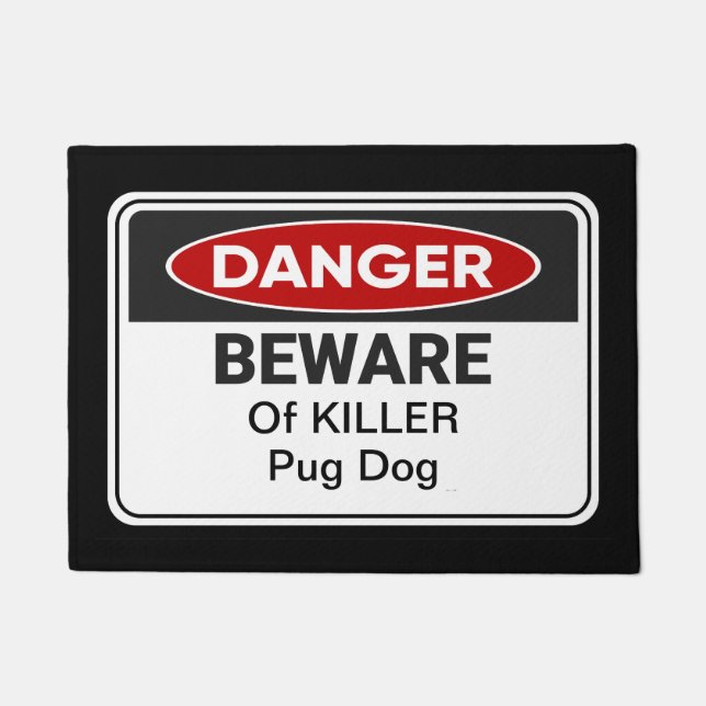 Paillasson Drôle Accueil Carlin Chien Accueil Bienvenue Mat (Devant)