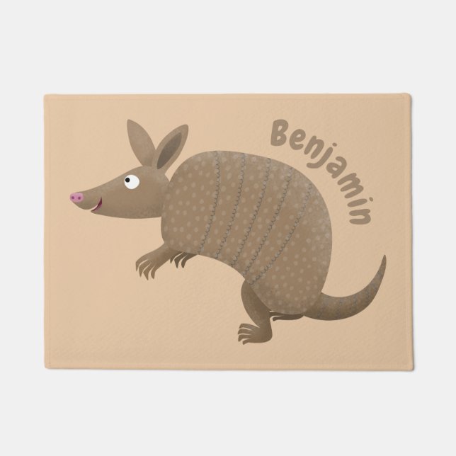 Paillasson Drôle armadillo joyeux dessin animé (Devant)