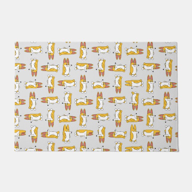 Paillasson Drôle Cartoon Corgi Motif (Devant)