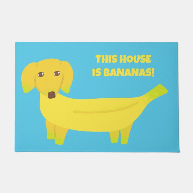 Paillasson Drôle Cette maison est Bananas Chien (Devant)
