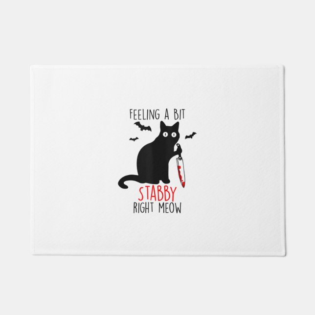 Paillasson Drôle Chat Noir Halloween Costume Sentiment un peu (Devant)