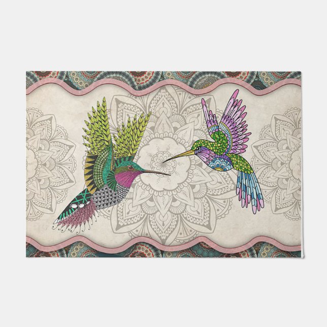 Paillasson Drôle Couples d'oiseaux natures mat / Cadeau de ch (Devant)