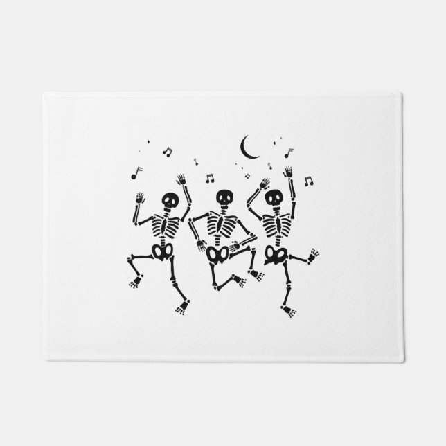 Paillasson Drôle Halloween Danser Skeletons Happy Halloween (Devant)