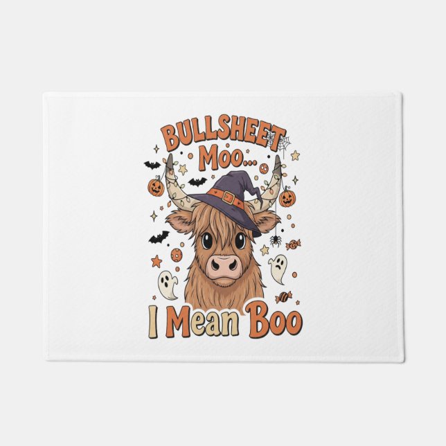 Paillasson Drôle Halloween Vache Bullsheet Je Veux Dire (Devant)