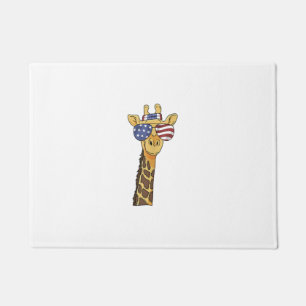 Paillasson Drôle Juillet 4 US Drapeau Patriotique Giraffe
