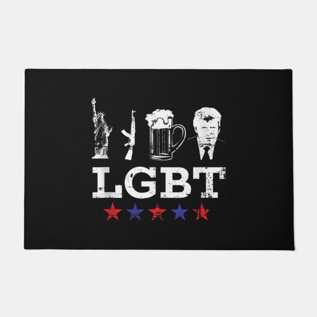 Paillasson Drôle LGBT Liberty Bière Trump Drôle LGBT (Devant)