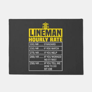 Paillasson Drôle Lineman Horaire Noir Porte Mat