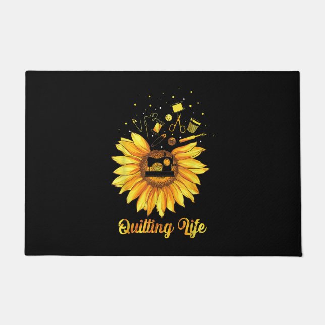 Paillasson Drôle Quilting Life Love Sun Flower Quilters Cadea (Devant)