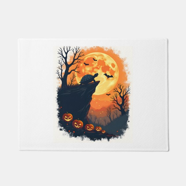 Paillasson Drôle Tortoise Halloween Silhouette Tortois Éffray (Devant)
