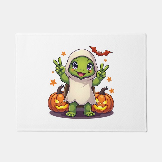 Paillasson Drôle Turtle Ghost Citrouille Boo Halloween Kids M (Devant)