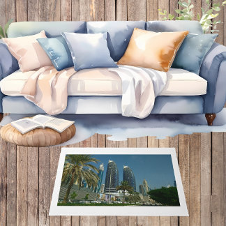 Paillasson Dubaï Scenery Skyscrapers bleu Sky Palm Door Mat