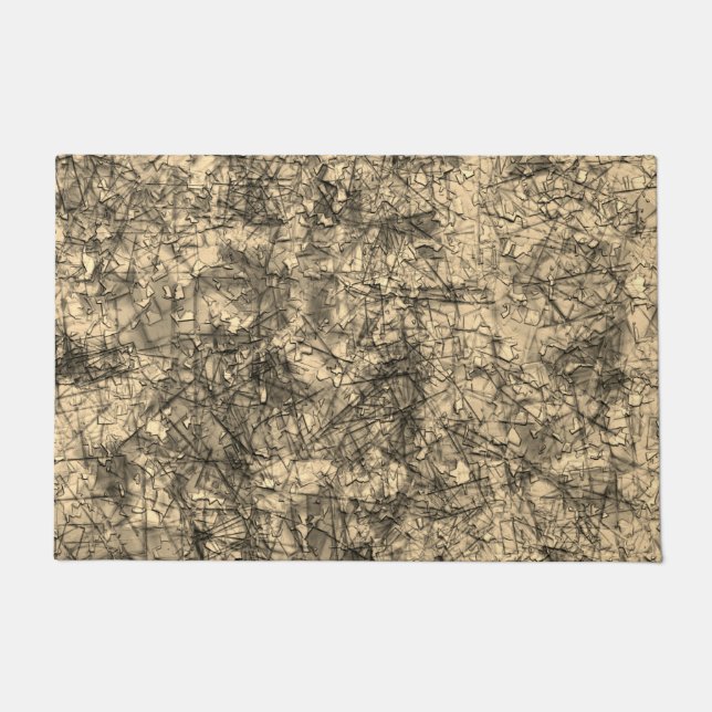 Paillasson Écrans sur des rayures sur un kaki légèrement tach (Devant)