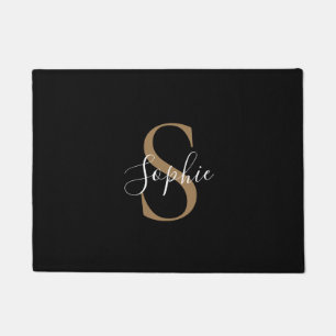Paillasson Écriture de monogramme personnalisée élégante pers