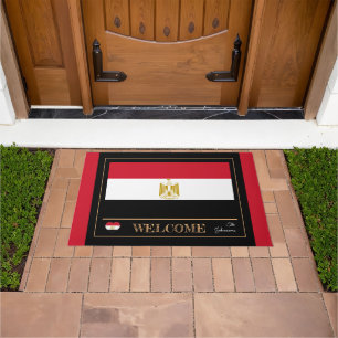 Paillasson Égypte & Egypte Drapeau maison mats /sports Bienve